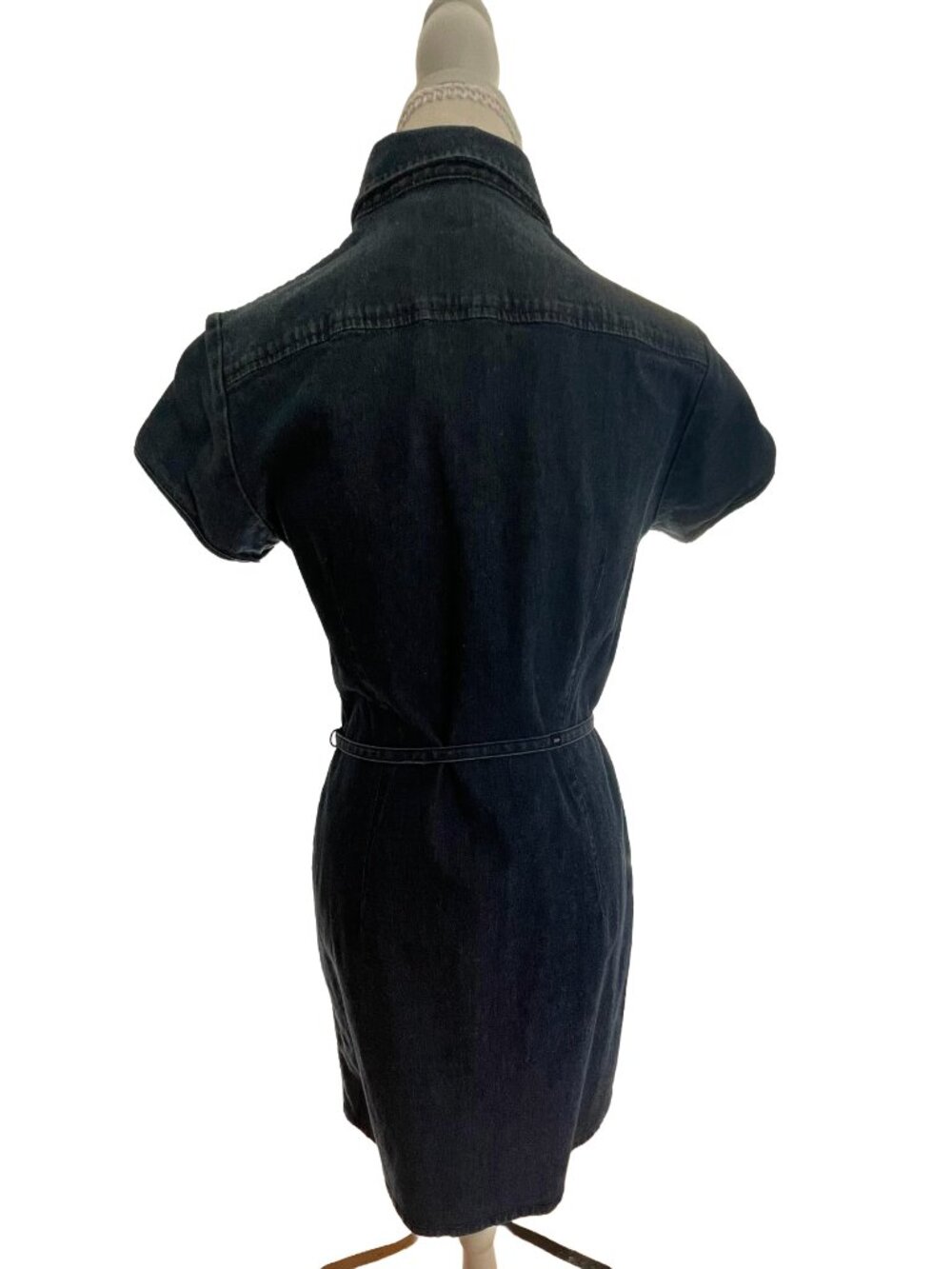Vintage Polo Jeans Co. Ralph Lauren Denim Shirt Dress Belted Blue Medium - Picture 2 of 7